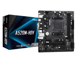 Płyta ASRock A520M-HDV /AMD A520M/DDR4/SATA3/M.2/USB3.1/PCIe3.0/AM4/mATX