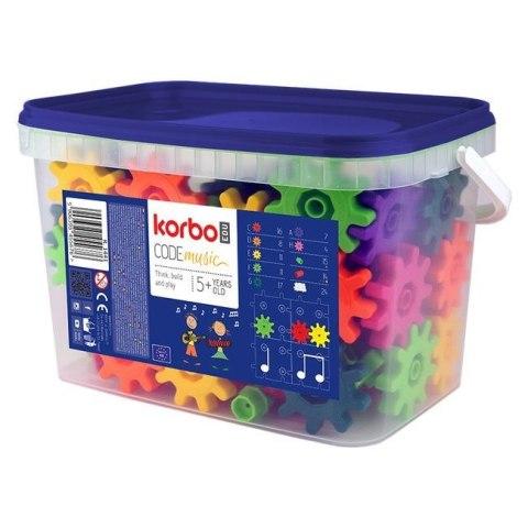 Zestaw Klocki Korbo EDU Code Music 128 el. + Książka z kartami pracy 27 x A4