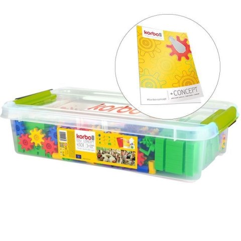 Zestaw Korbo EDU +Concept 450 el. + Książka z kartami pracy 23 x A4