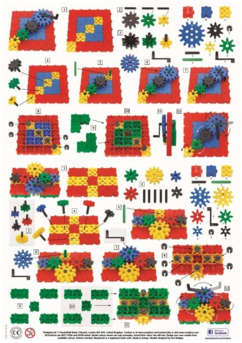 Zestaw klocków konstrukcyjnych Morphun Gearphun 500 el. + Instrukcje 60 str. A4