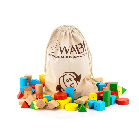 Drewniane klocki magnetyczne WABI 80 el. [304 ruchome magnesy]