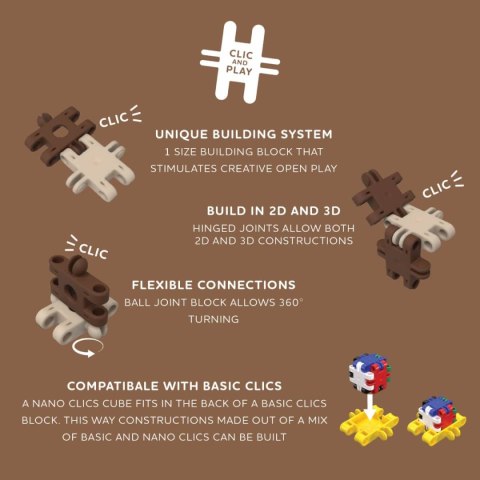 Nano Clics 5w1 - Dzika przyroda Wildlife - 250 el.