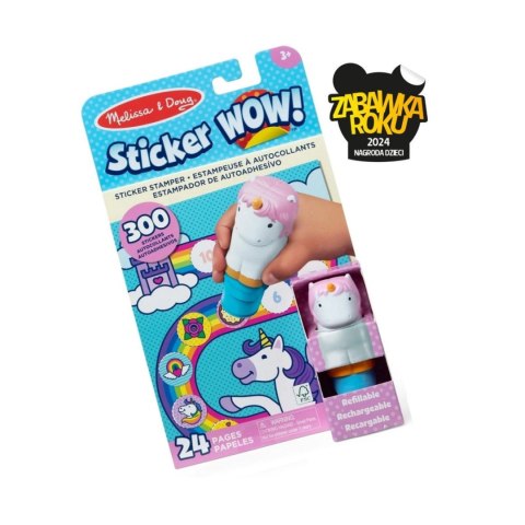 Sticker Wow - Książeczka i stempelek z naklejkami - Jednorożec
