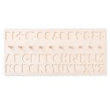 Tablica puzzle alfanumeryczne z literami i cyframi + znaki
