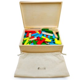 Klocki drewniane deseczki WABI Planks Edu Box [8+12 cm] - 200 szt.