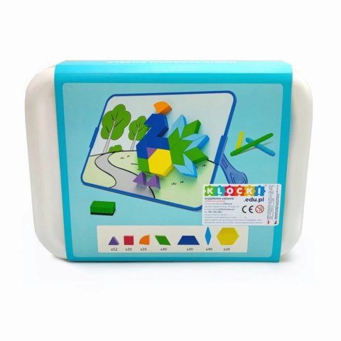 Magnetyczna mozaika klocki Tangram z tablicą - 252 el. + karty pracy