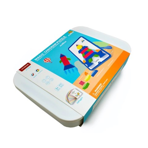 Magnetyczna mozaika klocki Tangram z tablicą - 252 el. + karty pracy