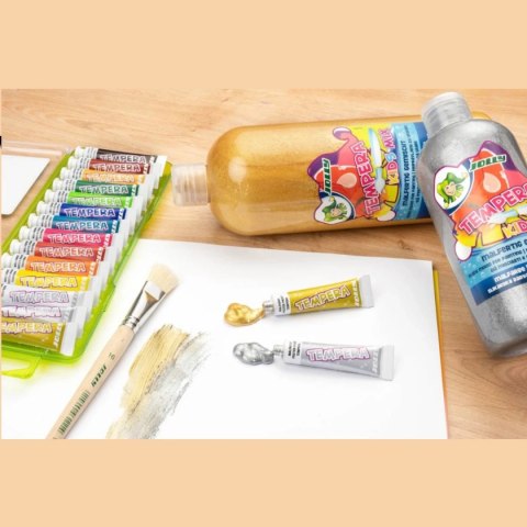 Farby Jolly tempera - 12szt + metaliczne