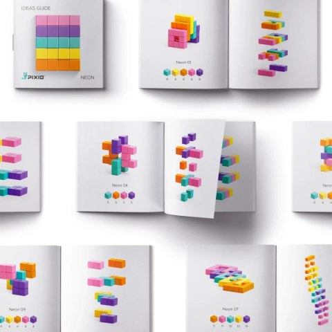 Klocki magnetyczne Pixio Abstract Neon - 60 el - Abstract Series