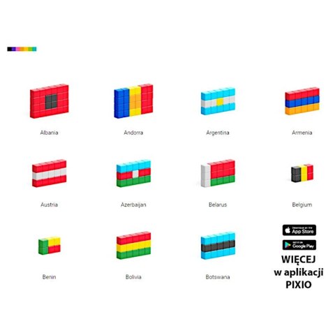 Klocki magnetyczne Pixio Flags - 111 elementów - Story Series