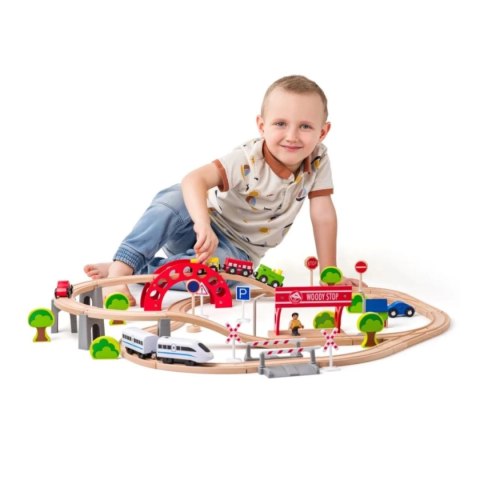 Zestaw kolejkowy z elektryczną lokomotywą - 60 el.