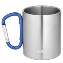 NC17110 KUBEK KEMPINGOWY Z KARABIŃCZYKIEM 300 ML STAL NIERDZEWNA NIEBIESKI NILS CAMP