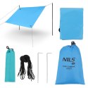NC17111 TARP PŁACHTA BIWAKOWA KEMPINGOWA 230X140 CM NIEBIESKI NILS CAMP