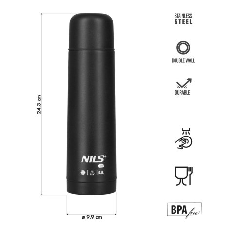NC3803 TERMOS TURYSTYCZNY 500 ML CZARNY NILS CAMP