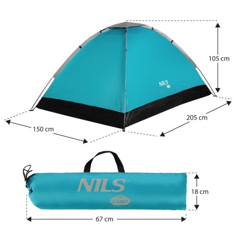 NC3021 NAMIOT KEMPINGOWY NIEBIESKI NILS CAMP