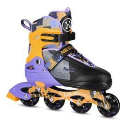NA13810 ŁYŻWOROLKI TWIST ŻÓŁTE ROZM. M(35-38) NILS EXTREME