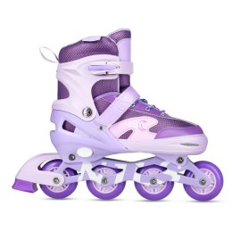 NA0189 ZESTAW LED ŁYŻWOROLKI OCHRANIACZE MOONBEAM FIOLETOWE ROZM. L(39-42) NILS EXTREME