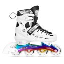 NH10905 4w1 ŁYŻWOROLKI LED BIAŁE Z WYM. PŁOZĄ HOKEJOWĄ RAINBOW ROZM. L(39-42) NILS EXTREME