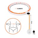 HHM21 HULA HOP WHITE/ORANGE Z MAGNESAMI, WYPUSTKAMI TPE I OBCIĄŻNIKIEM + LICZNIK HMS