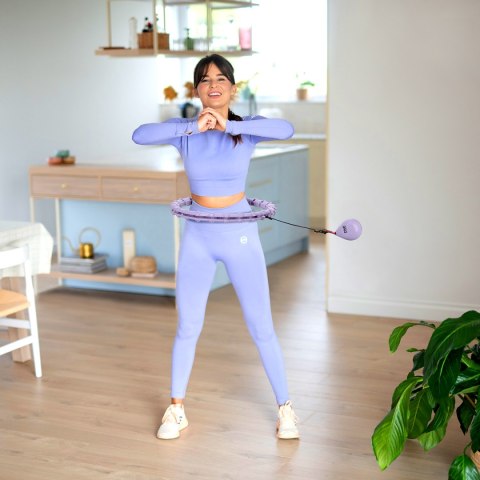 ZESTAW HULA HOP OHA02 VIOLET Z WYPUSTKAMI I OBCIĄŻNIKIEM ONE FITNESS + PAS BR160