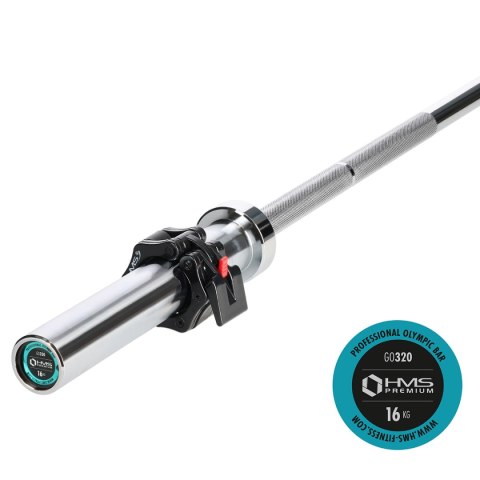 GO320 + ZG1000 BLACK GRYF OLIMPIJSKI 14,8KG 1830MM HMS PREMIUM ZACISKAMI LOCK JAW BLACK