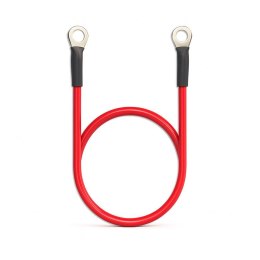 Kabel Qoltec z oczkiem 8mm | przewód akumulatorowy z końcówkami konektorowymi M8 | 60cm | Czerwony