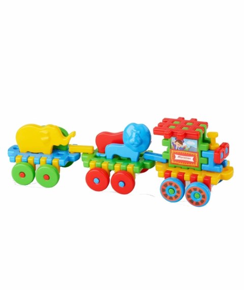 Marioinex Pociąg Mario 46 el. - klocki waffle ze zwierzątkami 2+