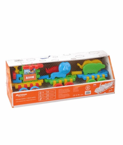 Marioinex Pociąg Mario 46 el. - klocki waffle ze zwierzątkami 2+