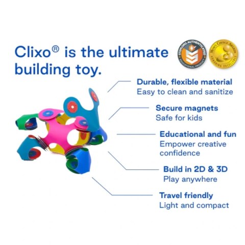 Clixo Tiny & Mighty Space 9 el. - klocki magnetyczne - 4+