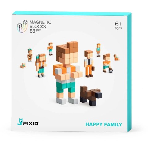 Klocki magnetyczne Pixio Happy Family 88 el. - 6+