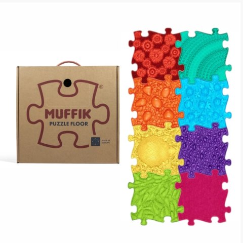 Zestaw 8 mat sensorycznych Muffik Rainbow dla dzieci od 12 msc+