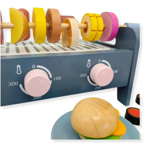 Drewniany grill BBQ z akcesoriami 35 el. - Kabi 3+