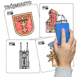 Karty suchościeralne TRÓJMIASTO zestaw 15 szt.