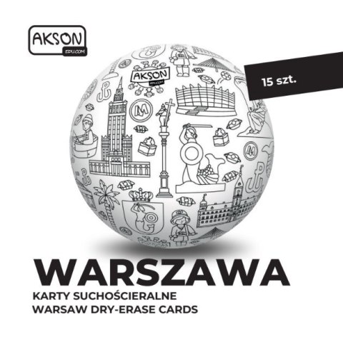 Karty suchościeralne WARSZAWA zestaw 15 szt.