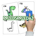 Karty suchościeralne do zabaw DINO zestaw 20 szt.