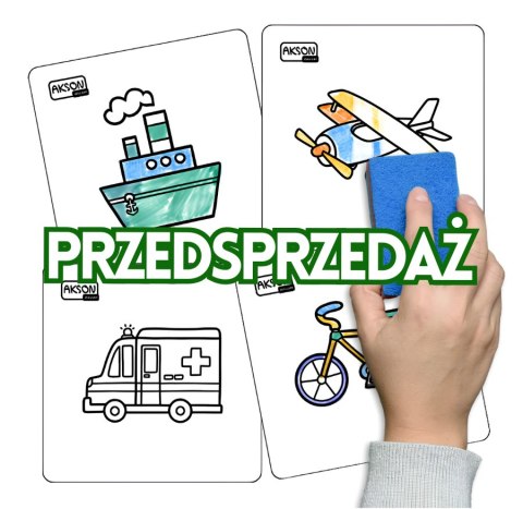 Karty suchościeralne do zabaw POJAZDY zestaw 20 szt.