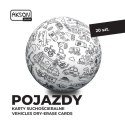 Karty suchościeralne do zabaw POJAZDY zestaw 20 szt.