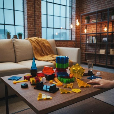 Klocki magnetyczne XL 88 el - Magnetic Tiles - duży zestaw 3+