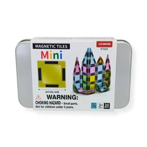 Klocki magnetyczne Mini 30 el. w puszce - Magnetic Mini Tiles 3+