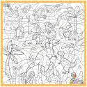 Mata suchościeralna matematyczna Dinozaury 100x100 cm Przedsprzedaż NIŻSZA CENA