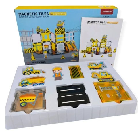 Klocki magnetyczne plac budowy 31 elementów - Magnetic Tiles 3+