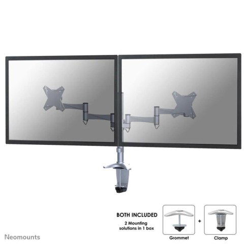 Uchwyt do ekranów Neomounts FPMA-D1330DSILVER biurkowy 10"-27" max VESA 100x100 max 9 kg Silver