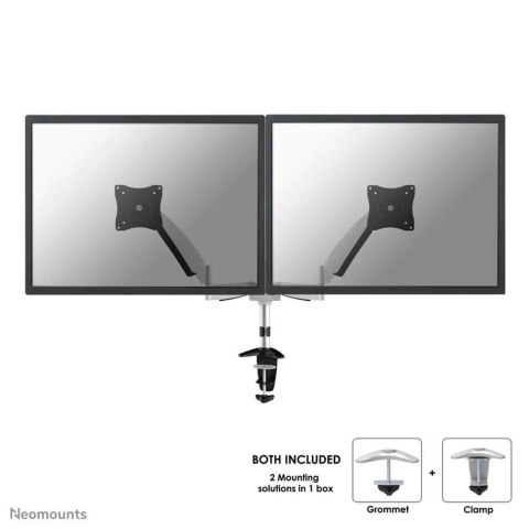 Uchwyt do ekranów Neomounts FPMA-D950D biurkowy 10"-27" max VESA 100x100 max 9 kg Silver