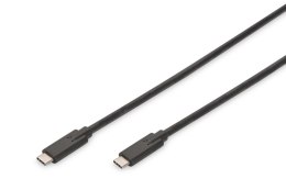 Kabel DIGITUS USB 3.1 Gen.2 SuperSpeed+ 10Gbps Typ USB C/C M/M, PD, czarny 1m