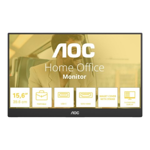 Monitor AOC 15,6" 16T20E2 IPS FHD 60Hz MiniHDMI 2xUSB-C głośniki