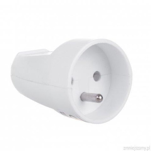 Gniazdo proste 230V na kabel z uziemieniem Maclean MCE331, typ E (francuski), 16A, 250V białe