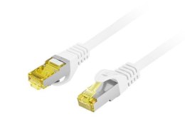Patchcord Lanberg S/FTP kat.6A 15m LSZH CU fluke passed biały