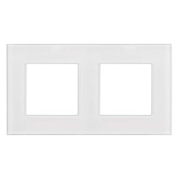 Ramka szklana Maclean MCE729W podwójna, biała, 157x86mm