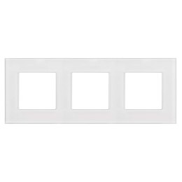 Ramka szklana Maclean MCE731W potrójna , biała , 86x86mm