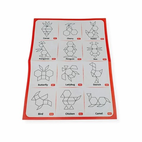 Klocki magnetyczne Tangram 20 el. układanka - z tablicą 3+